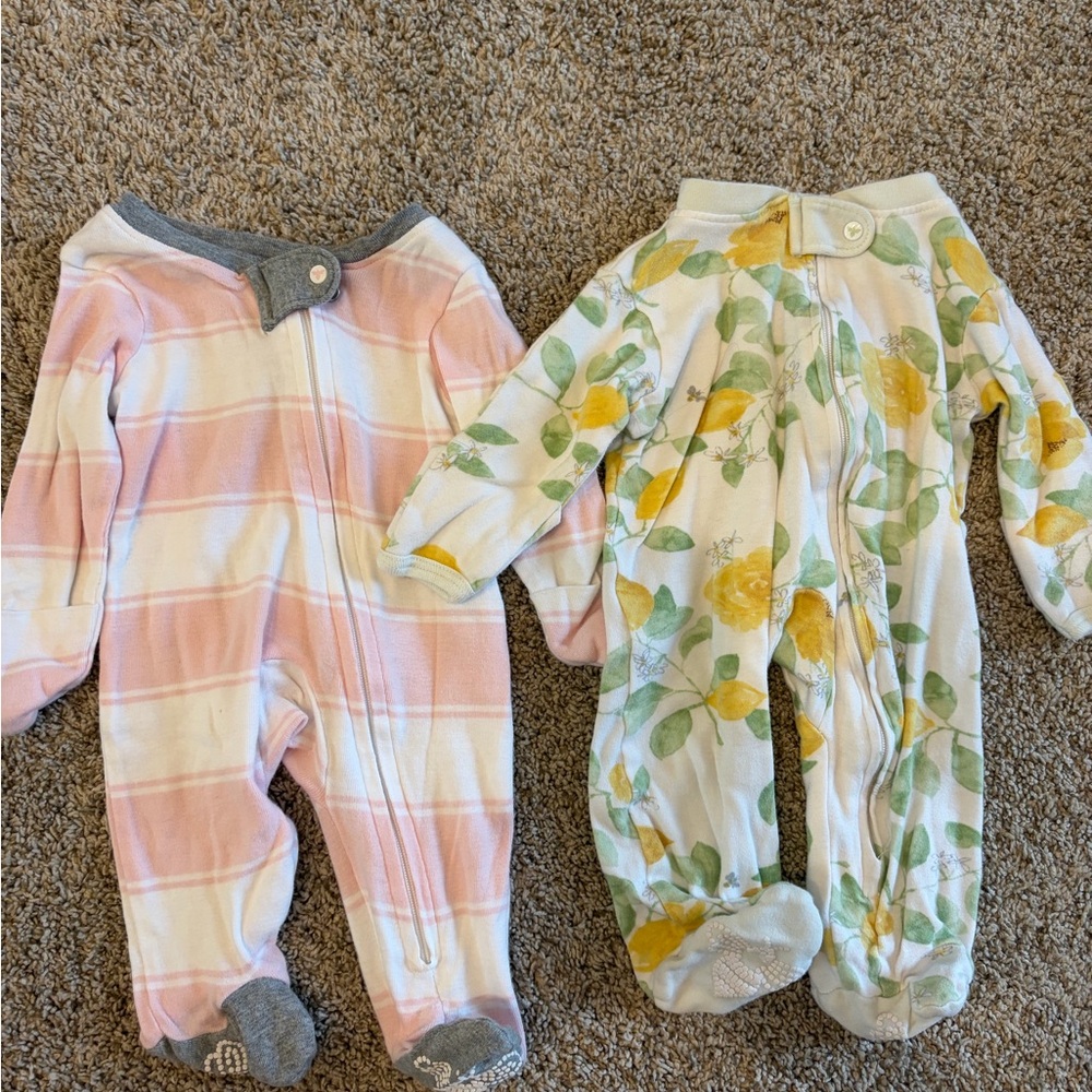 Burt's Bees Baby Bundle of Newborn Girl Sleepers
